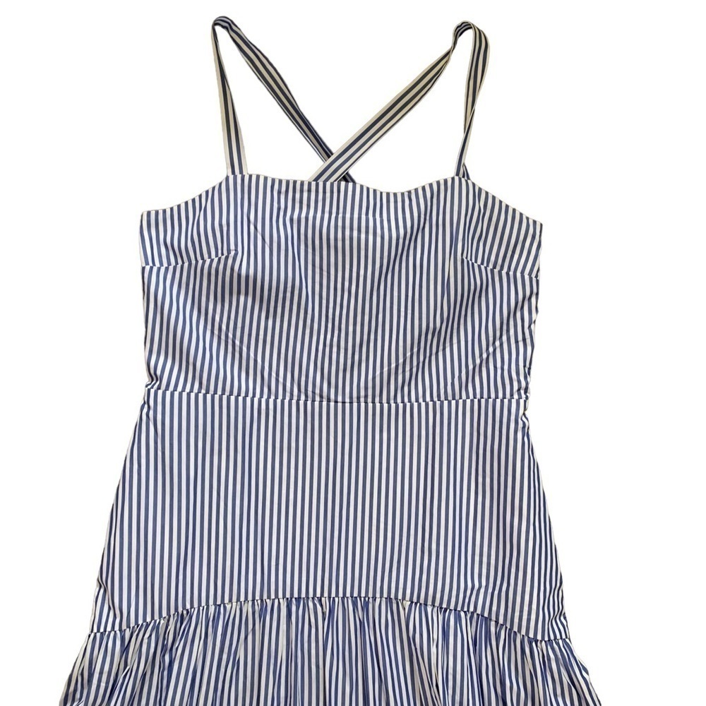 Banana Republic Poplin Tiered Maxi Dress size 14 Poplin Cotton High-low design - Picture 9 of 15